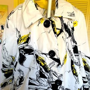 Beautiful yellow, white and black jacket pair it with slacks or a skirt